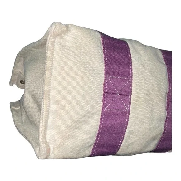 Hermes Bora Bora Canvas Tote Bag Ivory Purple - Picture 9 of 15